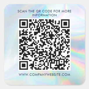 Aangepaste zakelijke QR-code holografische marketi Vierkante Sticker