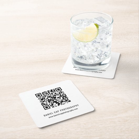 Aangepaste Zakelijke QR-code Kartonnen Onderzetters (Insitu)
