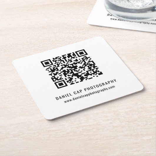 Aangepaste Zakelijke QR-code Kartonnen Onderzetters (Schuin)