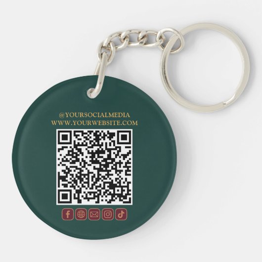 Aangepaste zakelijke QR-code logo branding Sleutelhanger (Achterkant)