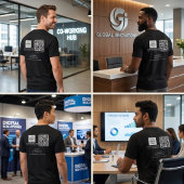 Aangepaste Zakelijke QR-code Logo T-shirt