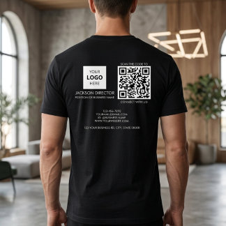 Aangepaste Zakelijke QR-code Logo T-shirt