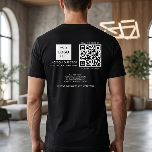 Aangepaste Zakelijke QR-code Logo T-shirt