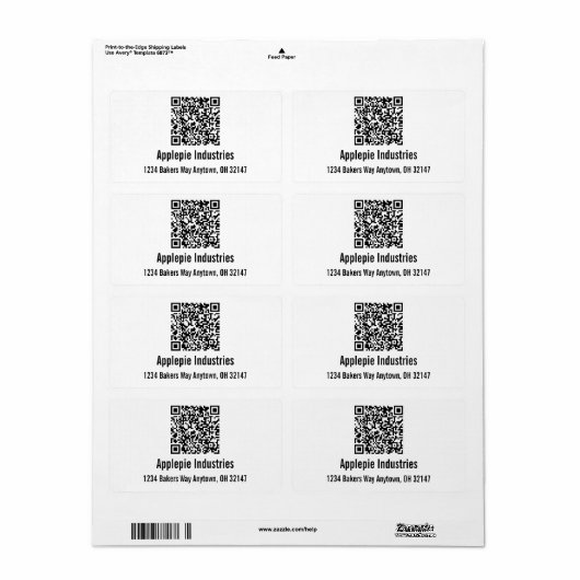 Aangepaste zakelijke QR-code met e-mailadres Etiket (Full Sheet)
