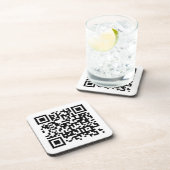 Aangepaste zakelijke QR-code Moderne eenvoudige Sj Bier Onderzetter (Rechterzijde)