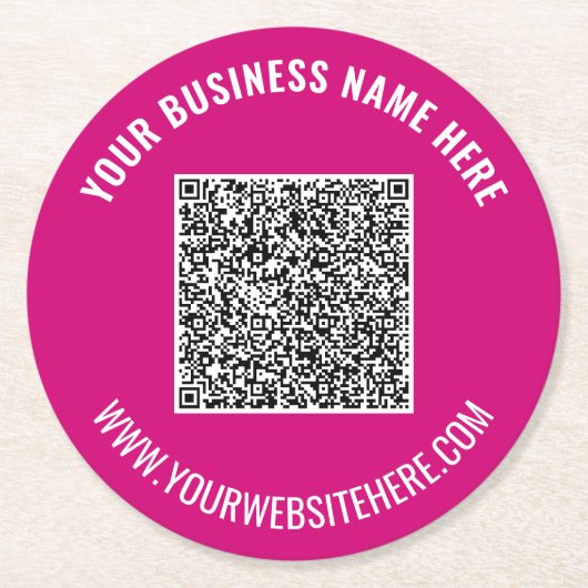 Aangepaste Zakelijke QR Code Papier Onderzetters S (Voorkant)