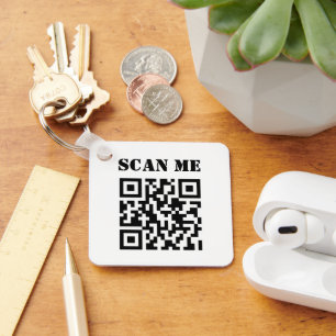 Aangepaste zakelijke QR-code promotioneel Sleutelhanger