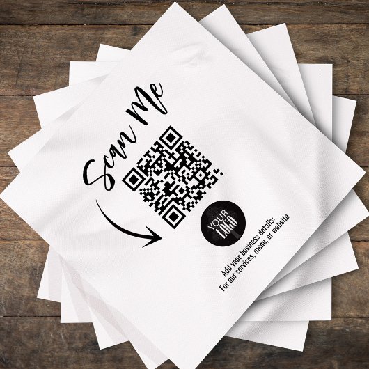 Aangepaste Zakelijke QR-code Scan Me Cocktail Servet