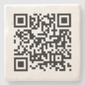 Aangepaste Zakelijke QR Code Sjabloon Elegante Kal Stenen Onderzetter (Voorkant)