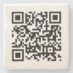 Aangepaste Zakelijke QR Code Sjabloon Elegante Kal Stenen Onderzetter