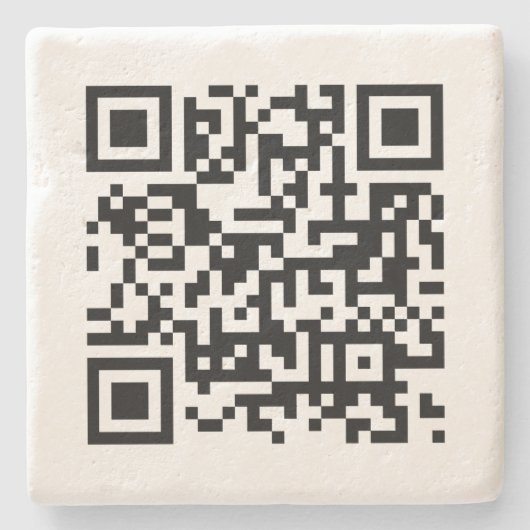 Aangepaste Zakelijke QR Code Sjabloon Elegante Kal Stenen Onderzetter (Voorkant)