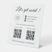 Aangepaste zakelijke QR-code, sociale mediateken Reclamebord Met Voetstuk (Voorkant)