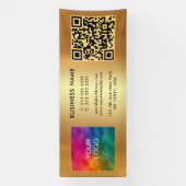 Aangepaste Zakelijke QR Code Upload Logo Gold Outd Spandoek (Verticaal)