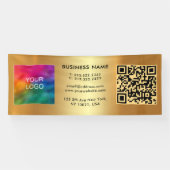 Aangepaste Zakelijke QR Code Upload Logo Gold Outd Spandoek (Horizontaal)