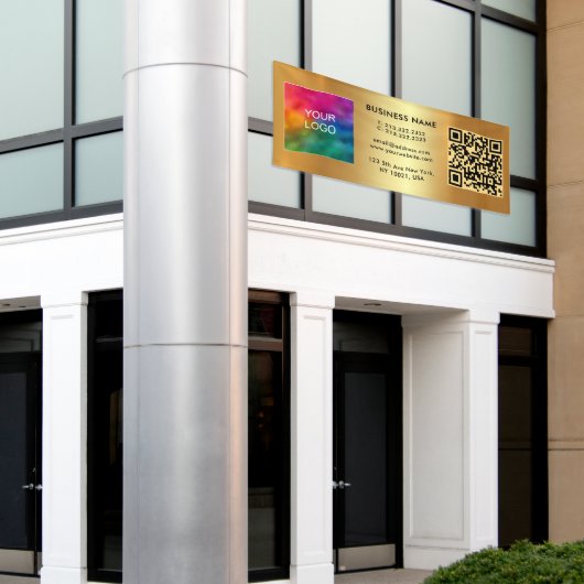 Aangepaste Zakelijke QR Code Upload Logo Gold Outd Spandoek (Buitenkant Gebouw)