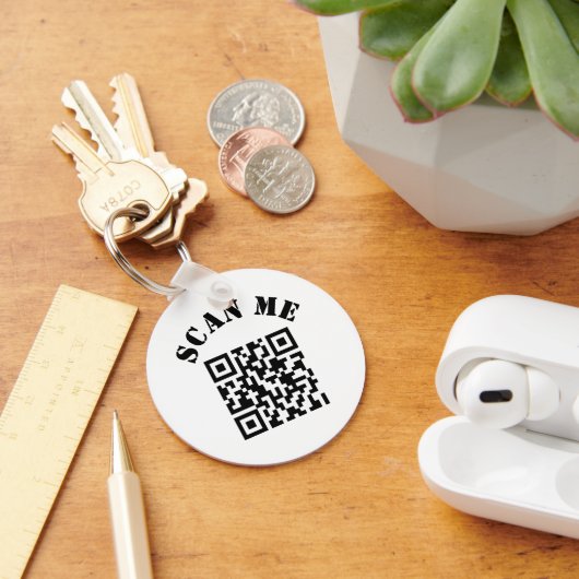 Aangepaste zakelijke QR-code voor speciale acties Sleutelhanger (Bureau)