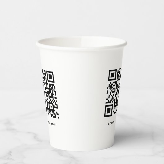 Aangepaste zakelijke QR-code Website Menu Professi Papieren Bekers (Links)