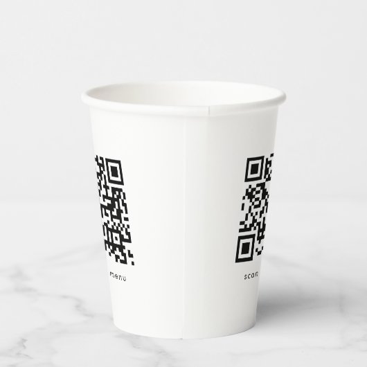 Aangepaste zakelijke QR-code Website Menu Professi Papieren Bekers (Rechts)