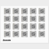 Aangepaste Zakelijke QR Code Zilver Vierkante Sticker (Vel)