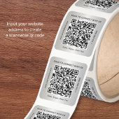 Aangepaste Zakelijke QR Code Zilver Vierkante Sticker