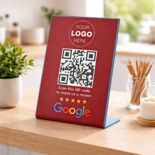 Aangepaste Zakelijke Review QR Code Logo Reclamebord Met Voetstuk
