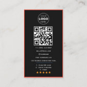Aangepaste Zakelijke Review QR Code Logo Visitekaartje (Achterkant)