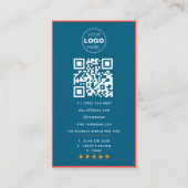 Aangepaste Zakelijke Review QR Code Logo Visitekaartje (Achterkant)