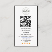 Aangepaste Zakelijke Review QR Code Logo Visitekaartje (Achterkant)