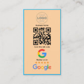 Aangepaste Zakelijke Review QR Code Logo Visitekaartje (Voorkant)
