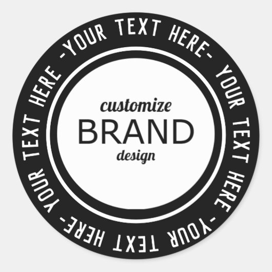 Aangepaste zakelijke ronde Logo zwart-wit Sticker (Voorkant)