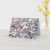 Aangepaste Zakelijke Sneeuwtakken Bessen Vakantie Kaart (Gele Bloem)
