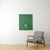 Aangepaste zakelijke tafelrenner banner groene lin wandkleed (In situ)