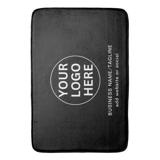 Aangepaste zakelijke tekst & Logo l zwart-wit prom Badmat (Voorkant Verticaal)