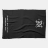 Aangepaste zakelijke tekst & Logo l zwart-wit prom Theedoek (Horizontaal)