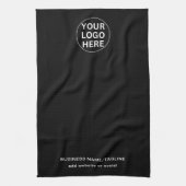 Aangepaste zakelijke tekst & Logo l zwart-wit prom Theedoek (Verticaal)