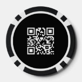 Aangepaste zakelijke tekst promotionele QR-code zw Poker Chips (Achterkant)