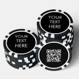Aangepaste zakelijke tekst promotionele QR-code zw Poker Chips