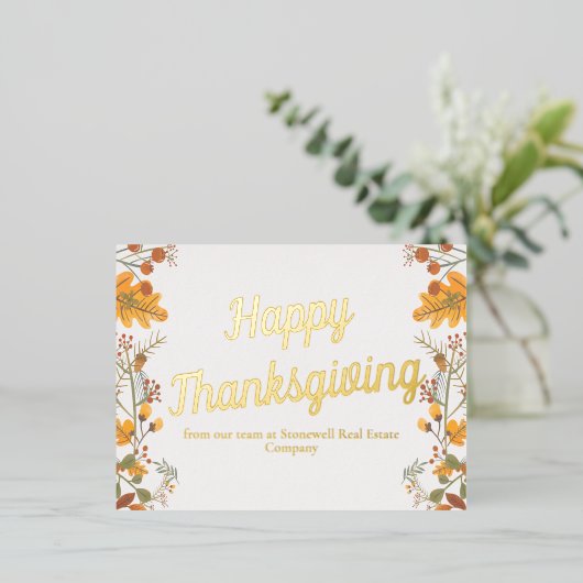 Aangepaste zakelijke Thanksgiving Cholisch afvalle Folie Feestdagen Briefkaart (Staand Voorkant)