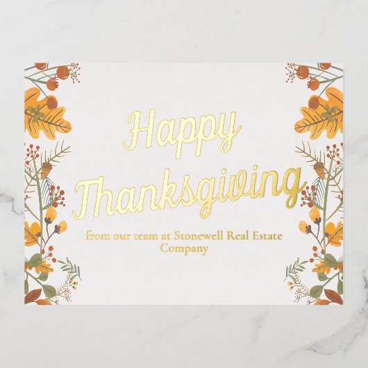 Aangepaste zakelijke Thanksgiving Cholisch afvalle Folie Feestdagen Briefkaart (Voorkant)