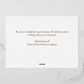 Aangepaste zakelijke Thanksgiving Cholisch afvalle Folie Feestdagenkaart (Achterkant)