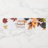 Aangepaste zakelijke Thanksgiving-feest Cute Pumpk Waterfles Etiket (Enkel label)
