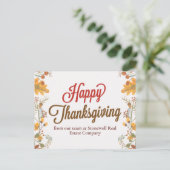 Aangepaste zakelijke Thanksgiving Moderne val blad Feestdagenkaart (Staand voorkant)