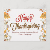 Aangepaste zakelijke Thanksgiving Moderne val blad Feestdagenkaart (Voorkant)