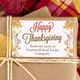 Aangepaste zakelijke Thanksgiving Moderne val blad Rechthoekige Sticker