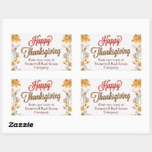 Aangepaste zakelijke Thanksgiving Moderne val blad Rechthoekige Sticker (Vel)