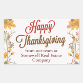 Aangepaste zakelijke Thanksgiving Moderne val blad Rechthoekige Sticker (Voorkant)
