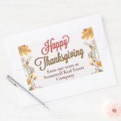Aangepaste zakelijke Thanksgiving Moderne val blad Rechthoekige Sticker (Envelop)