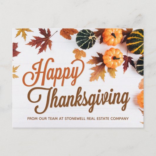 Aangepaste zakelijke Thanksgiving — mooie pompoen Briefkaart (Voorkant)