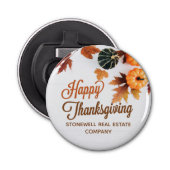 Aangepaste zakelijke Thanksgiving — mooie pompoen Button Flesopener (Voorkant)