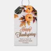 Aangepaste zakelijke Thanksgiving — mooie pompoen Cadeaulabel (Voorkant)